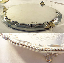Antique Victorian Sterling Silver Footed Tray J&J Angell London Armorial (5285)