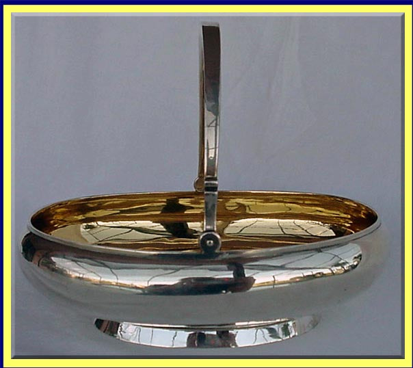 Imperial Russian silver gold basket bowl St Petersburg