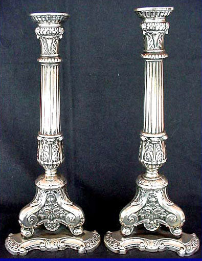 antique sterling silver sabbath candlesticks judaica