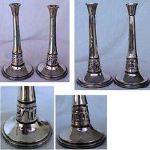 sterling silver Judaica sabbath candlesticks Shabat Kadosh