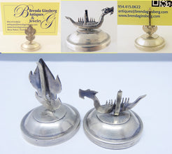 Antique Place Card Menu Holders Sterling Silver Siam Hindu Figures (5415)