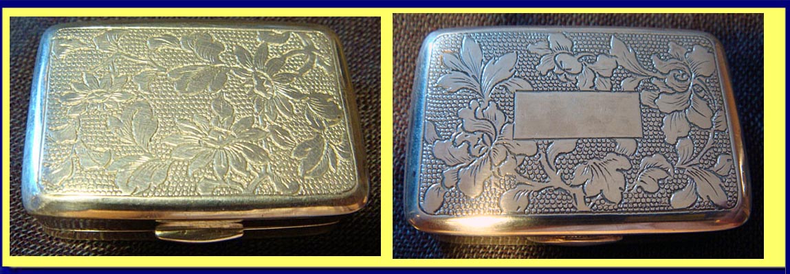 antique Chinese Export silver snuff box signed MK