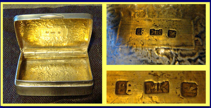 Antique Chinese Export Silver Snuff Box Signed MK (4746)
