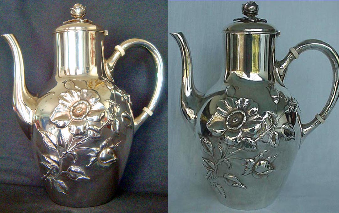 antique Art Nouveau German silver chocolate pot