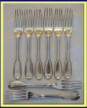 PAUL STORR GEORGIAN Sterling SILVER SET 8 FORKS  LONDON (4301)