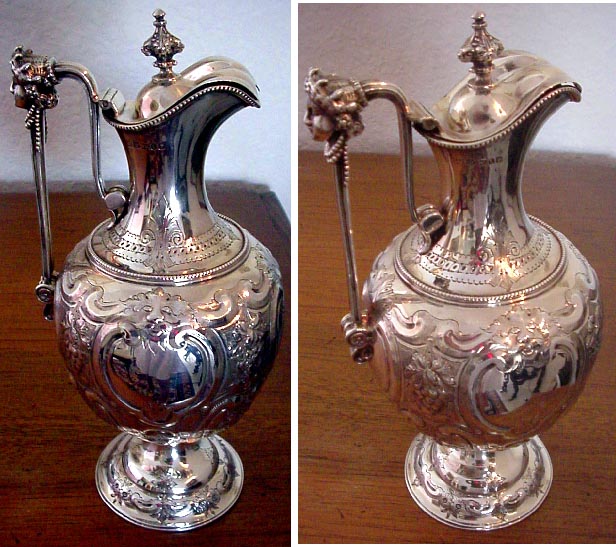 antique sterling silver claret jug decanter