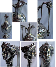 EXCEPTIONAL VICTORIAN Sterling SILVER CLARET JUG 1872 (924)