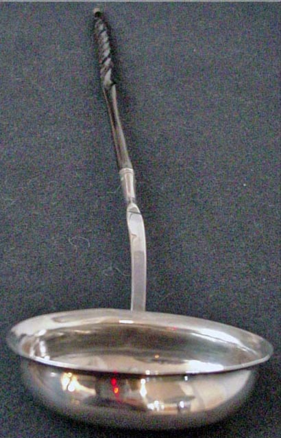 Georgian sterling silver whalebone wine ladle English