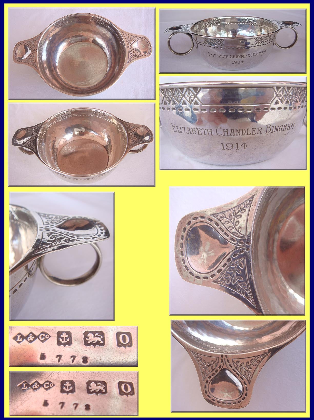 Antique Liberty & Co Silver Arts Crafts Wine Taster  (4247)
