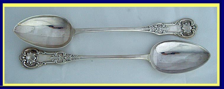 Kings pattern Antique Scottish sterling silver stuffing spoons 