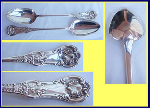 Antique Pair c1840 Scotland Sterling Silver long Stufffing Spoons (4509)