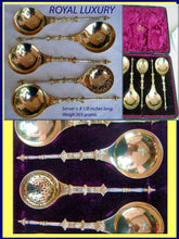 Antique Victorian Sterling Silver Gilt Fruit Serving Set (725)