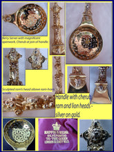 Antique Victorian Sterling Silver Gilt Fruit Serving Set (725)