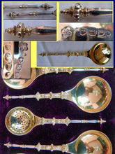 Antique Victorian Sterling Silver Gilt Fruit Serving Set (725)