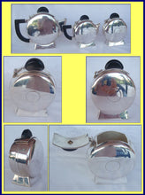 Antique Art Deco Silver plate Bakelite Geometric Tea Set Vintage (3951)