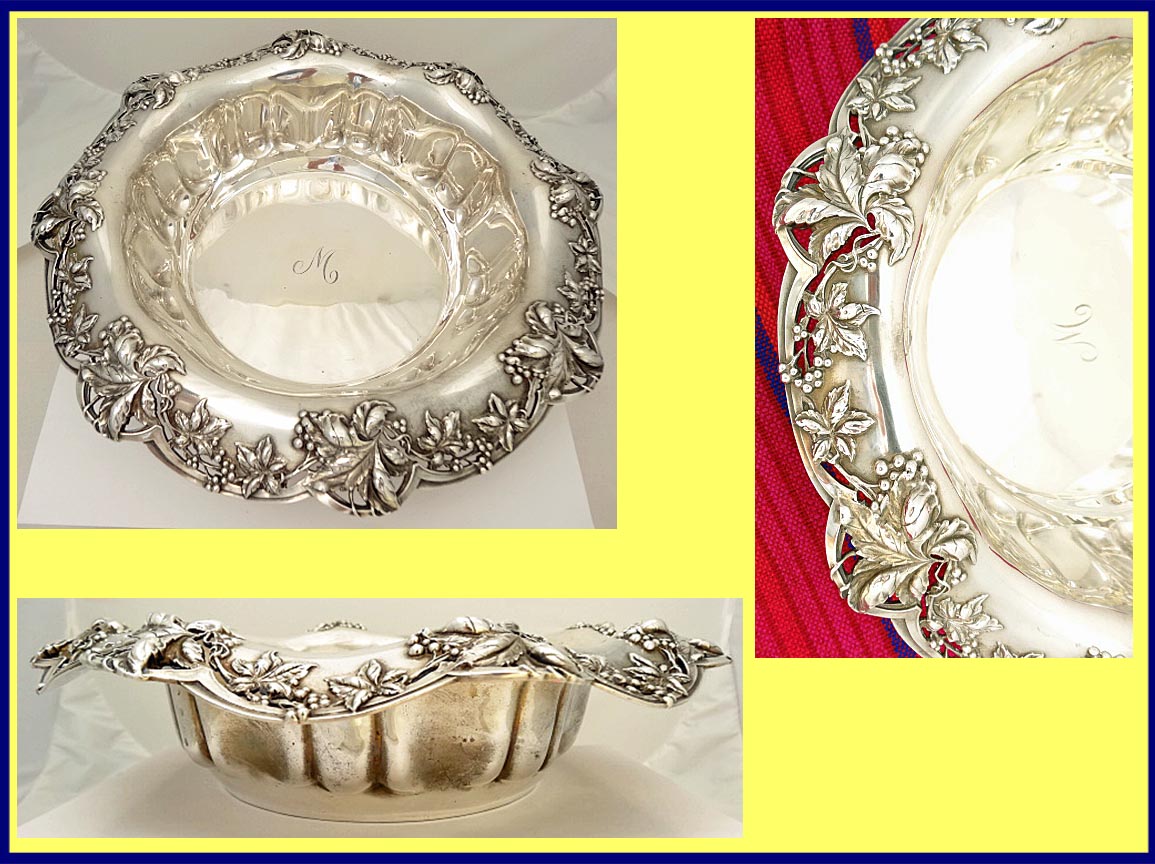 Antique Tiffany & Co Openwork Sterling Silver Large Bowl Dish Centerpiece (5167)