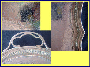 Antique Russian Chased Silver Tray P Milyukov Moscow 1893 (4851)