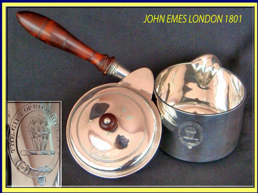John Emes antique sterling silver brandy warmer